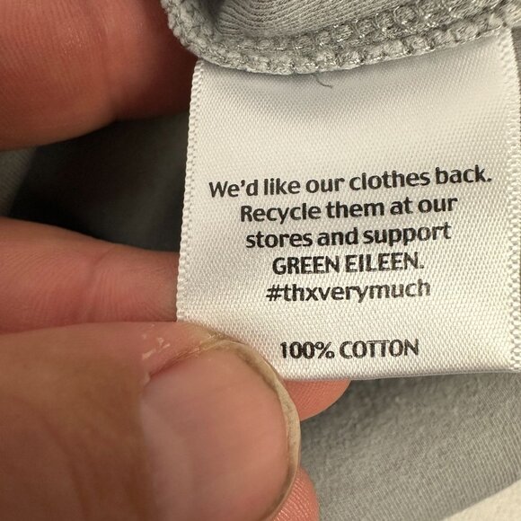 Eileen Fisher Womens 3/4 Sleeve Scoop Neck Top Medium 100% Cotton Gray - Picture 4 of 5